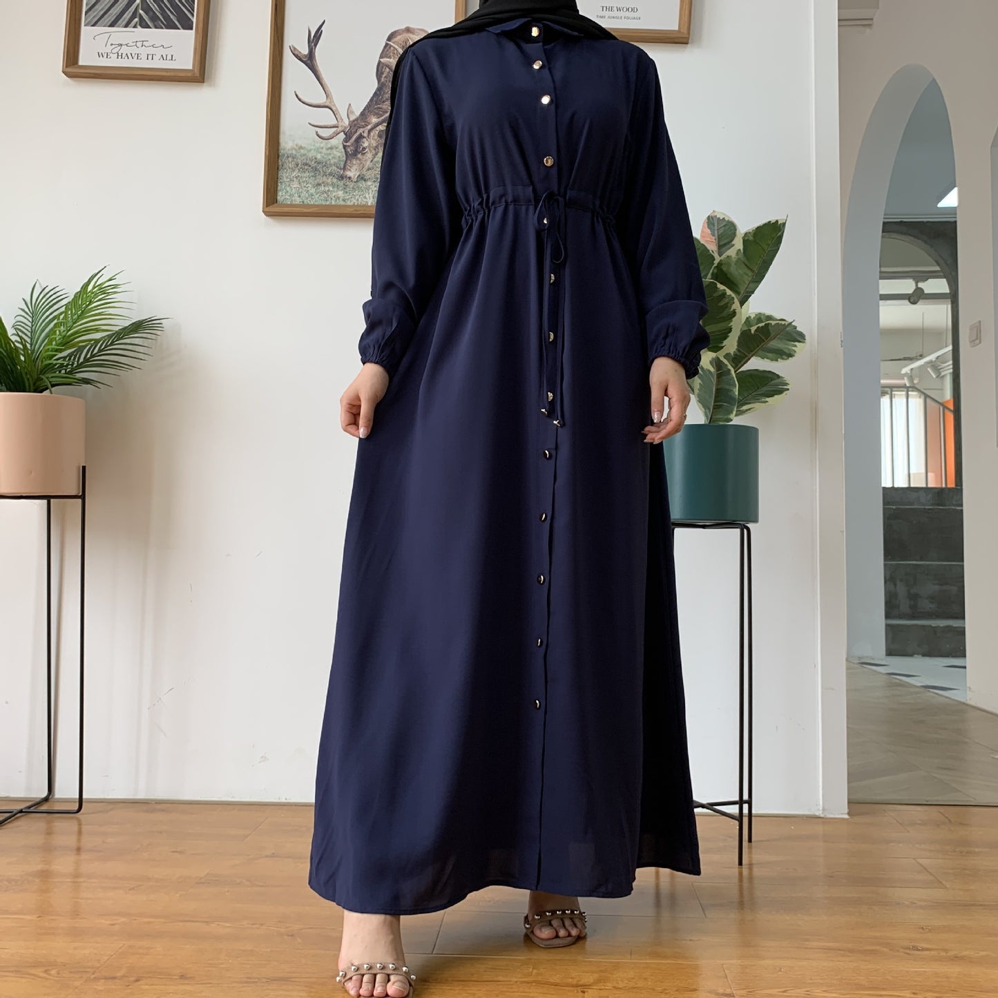 Full Button Slim Abaya