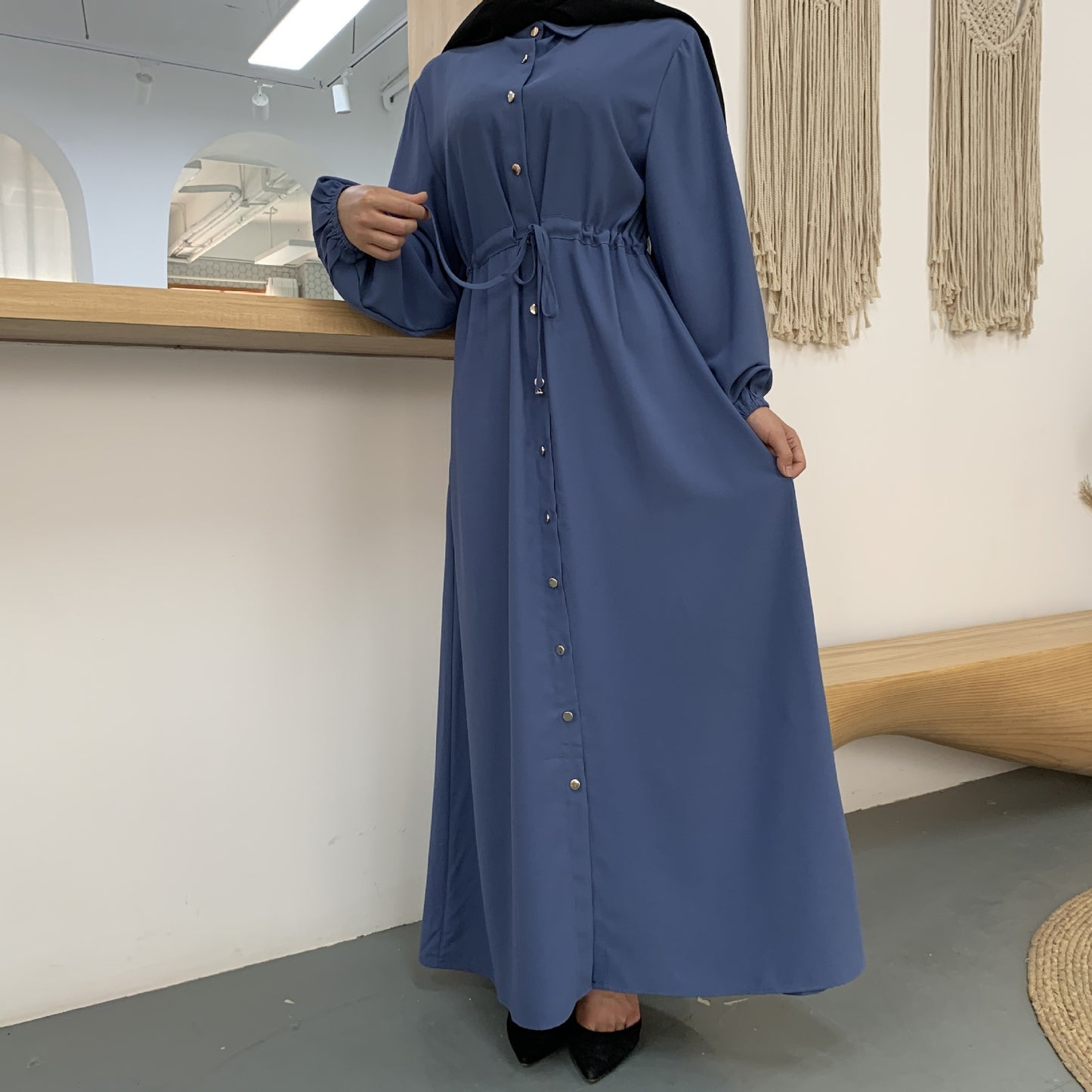 Full Button Slim Abaya