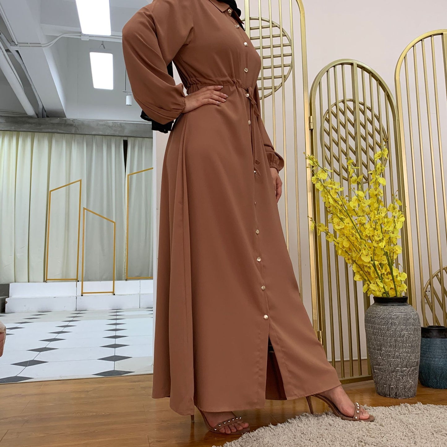Full Button Slim Abaya