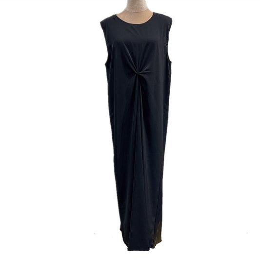 White Sleeveless Pleated Lined Dress