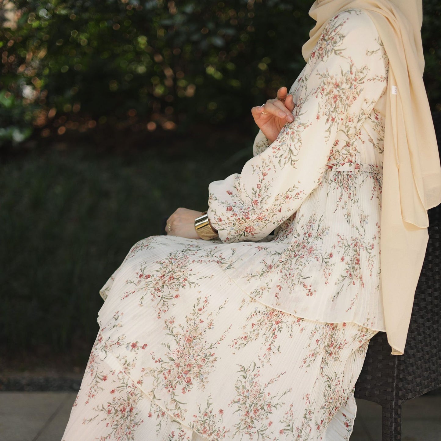 Floral Lace Up Print Dress